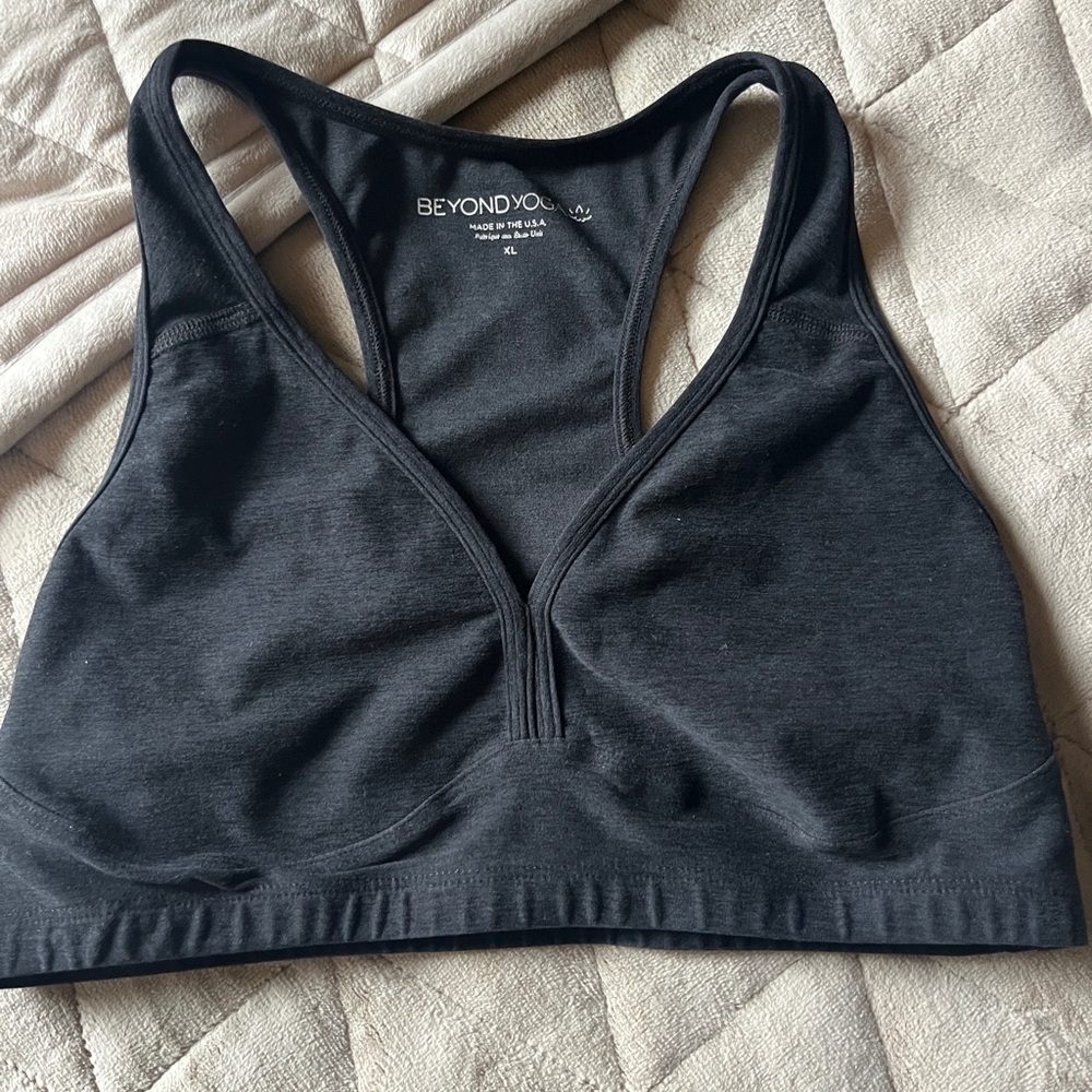 Beyond Yoga Charcoal Sports Bra